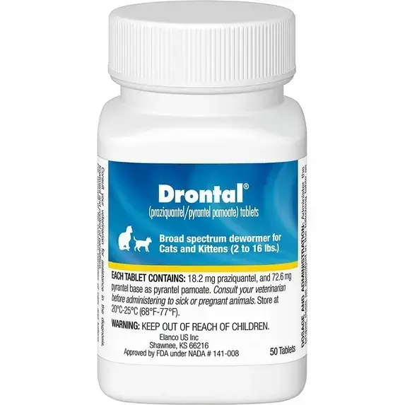 Drontal Tablets for Cats &amp; Kittens, 2-16 lbs