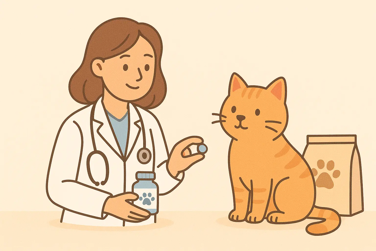 A veterinarian gives medicine ...