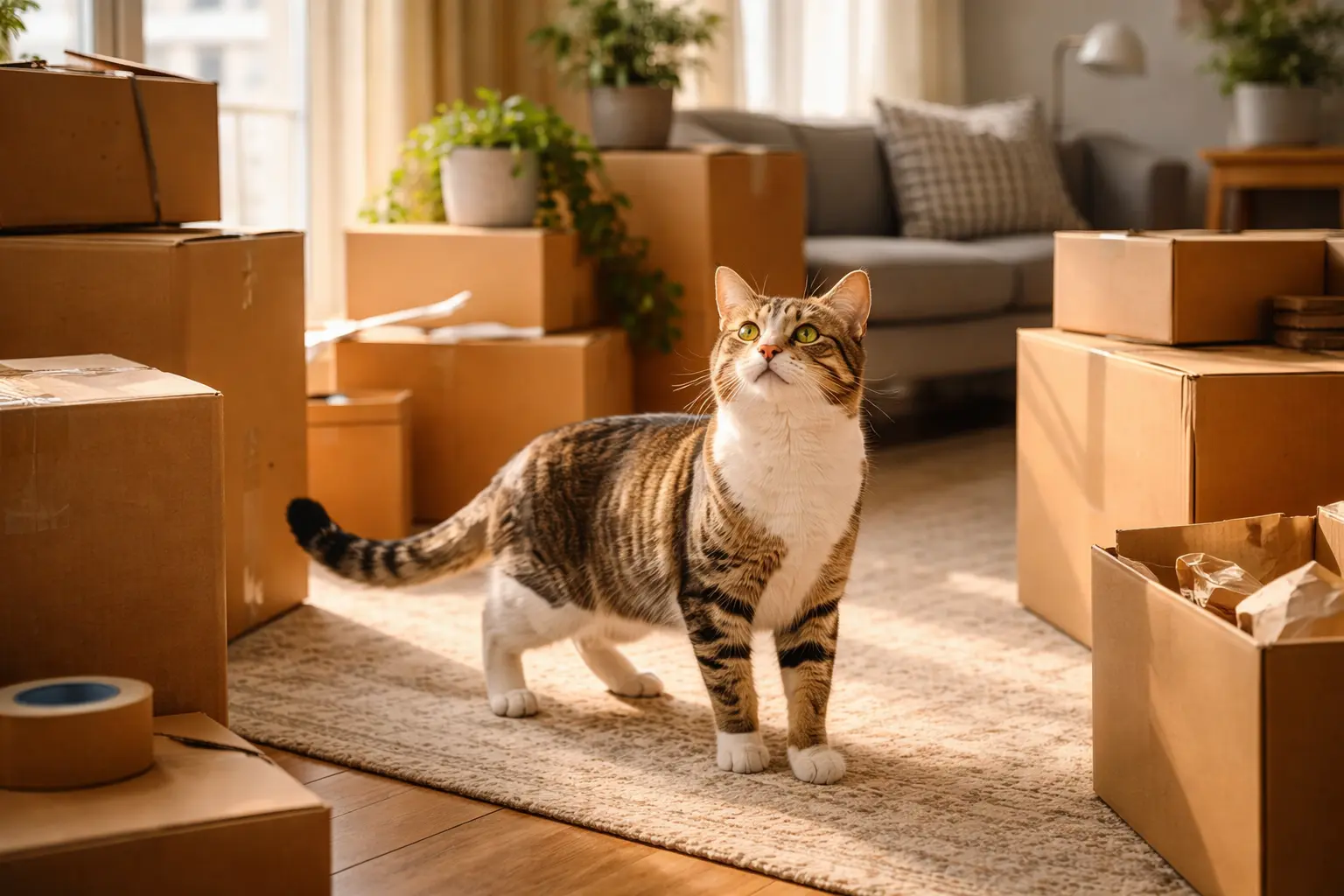 cat stressed after moving to a new home