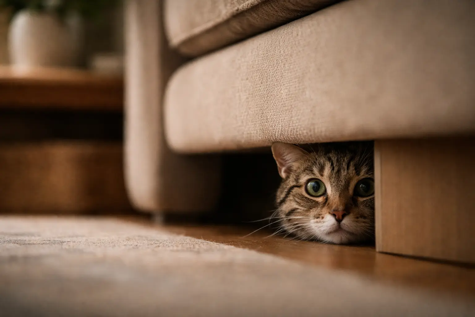 signs of anxiety in cats when left alone