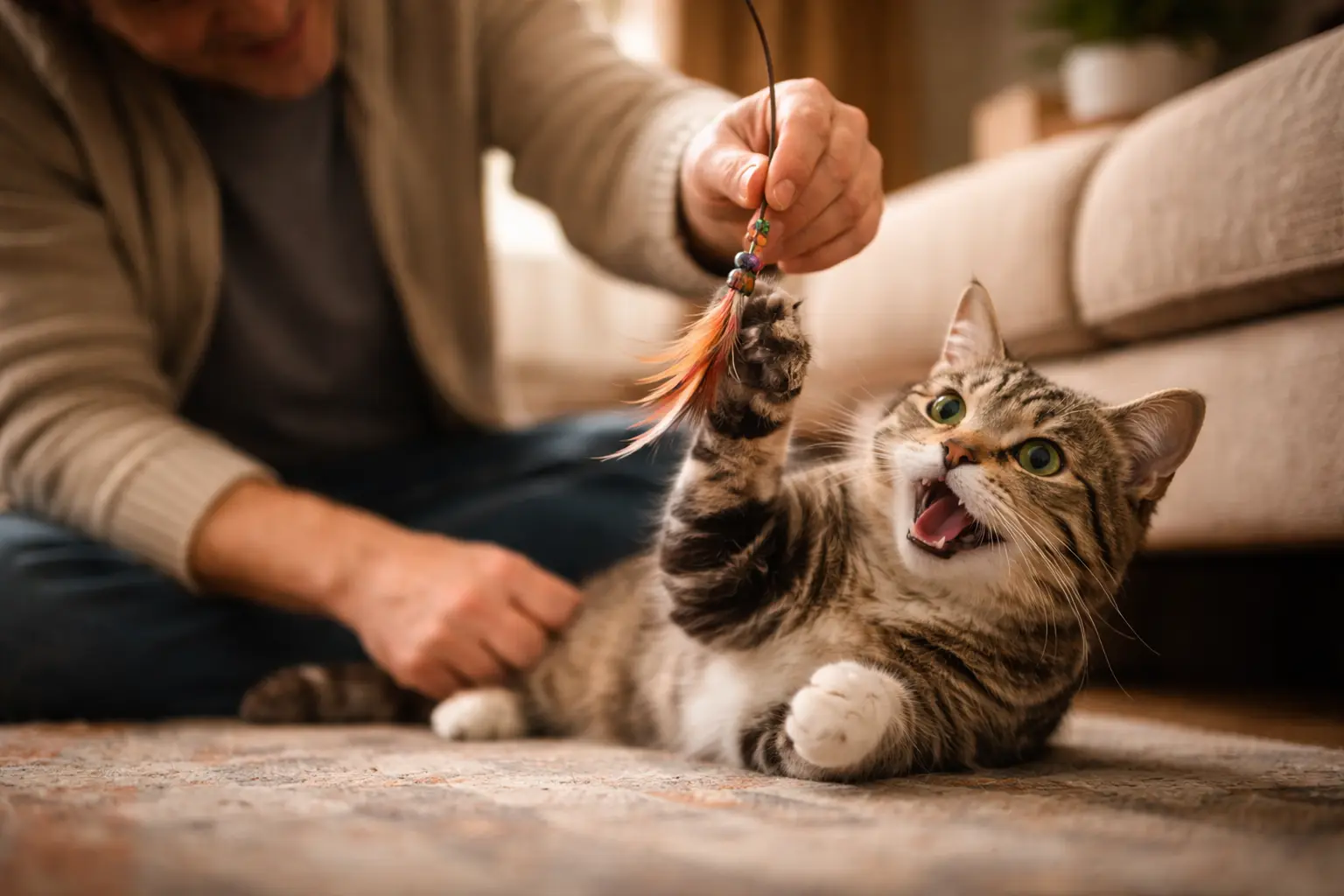 preparing a cat for being alone at home