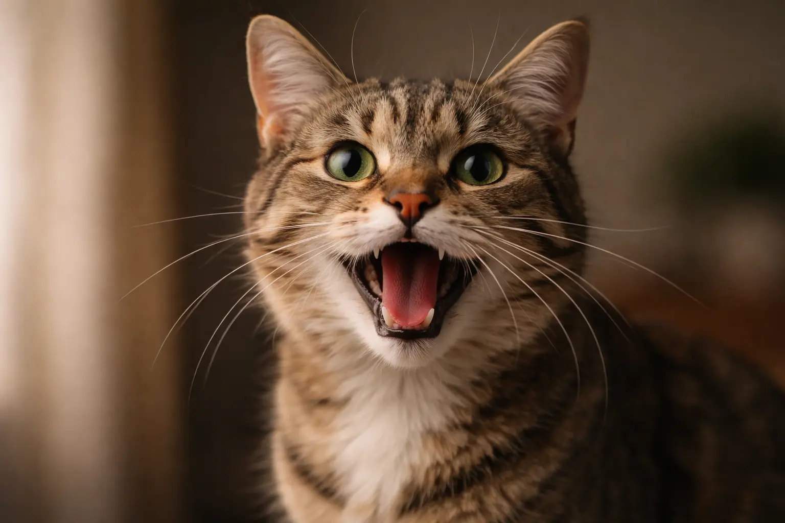 Cat communication through different types of meowing